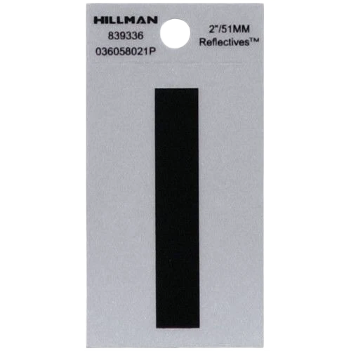 Unique Hillman Adhesive 2-In. Black Silver Letter I Flexible