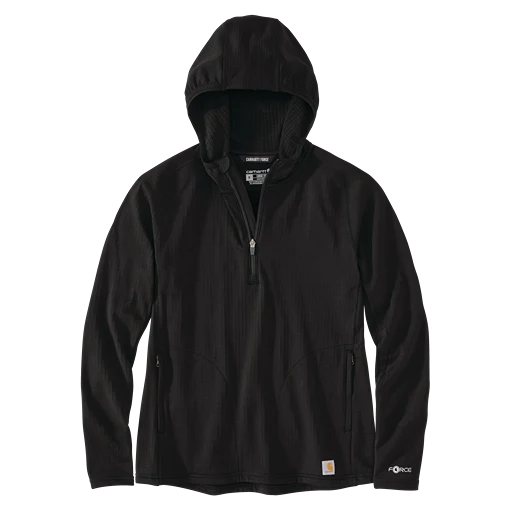 Crafted Carhartt Women’s 2XL Black Force Relaxed Fit Half-Zip Hooded T-Shirt Versatile