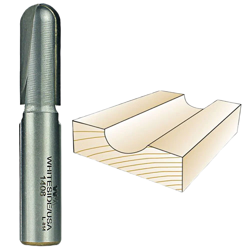 Smooth Whiteside Core Box Bit 1 2 in. SH x 1 4 in. R x 1 2 in. CD Traditional