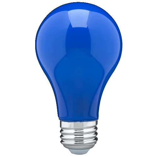 Powerful Satco 8 Watt LED A19 Blue Medium Base Light Bulb Versatile
