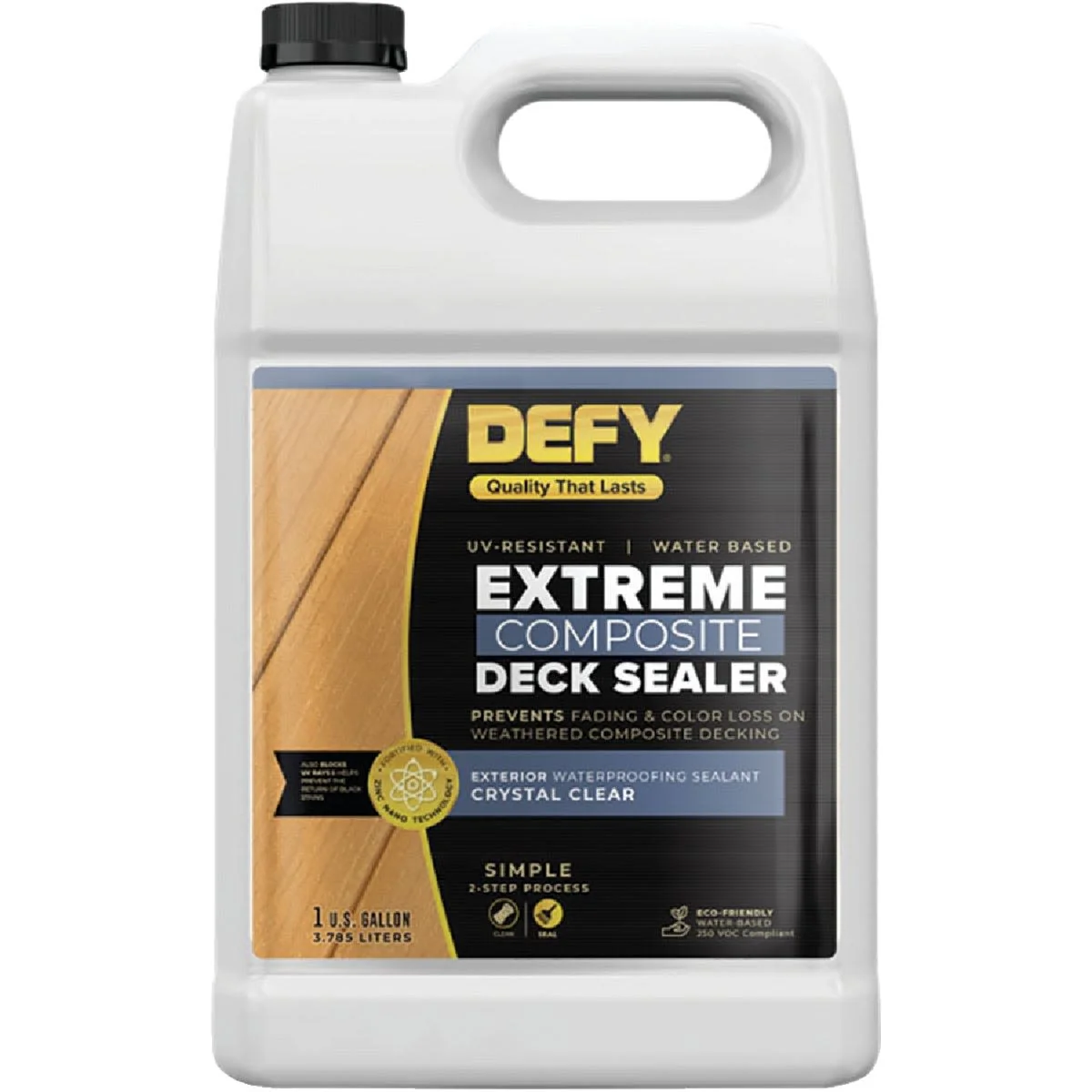 Long-Lasting Defy Crystal Clear Extreme Composite Deck Waterproofing Sealer Gallon Advanced