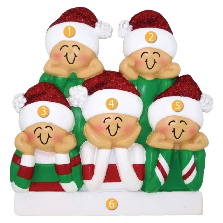 Secure Ornament Central Personalized Head In Hands with 5 People Ornament Refined
