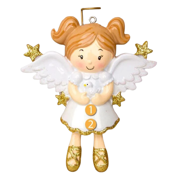 Clean PolarX Personalized Angel Girl Ornament Sophisticated
