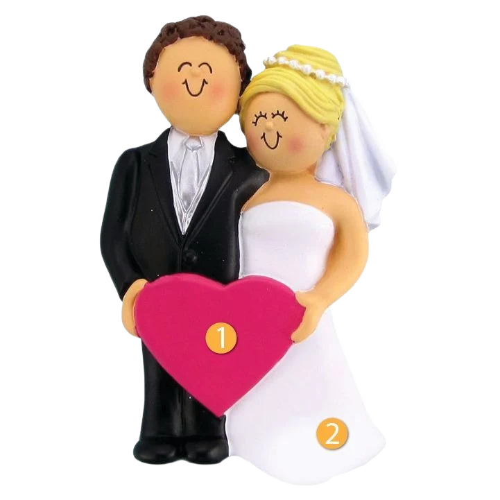 Consistent Ornament Central Personalized Brunette Male Blonde Female Wedding Couple Ornament High-Quality