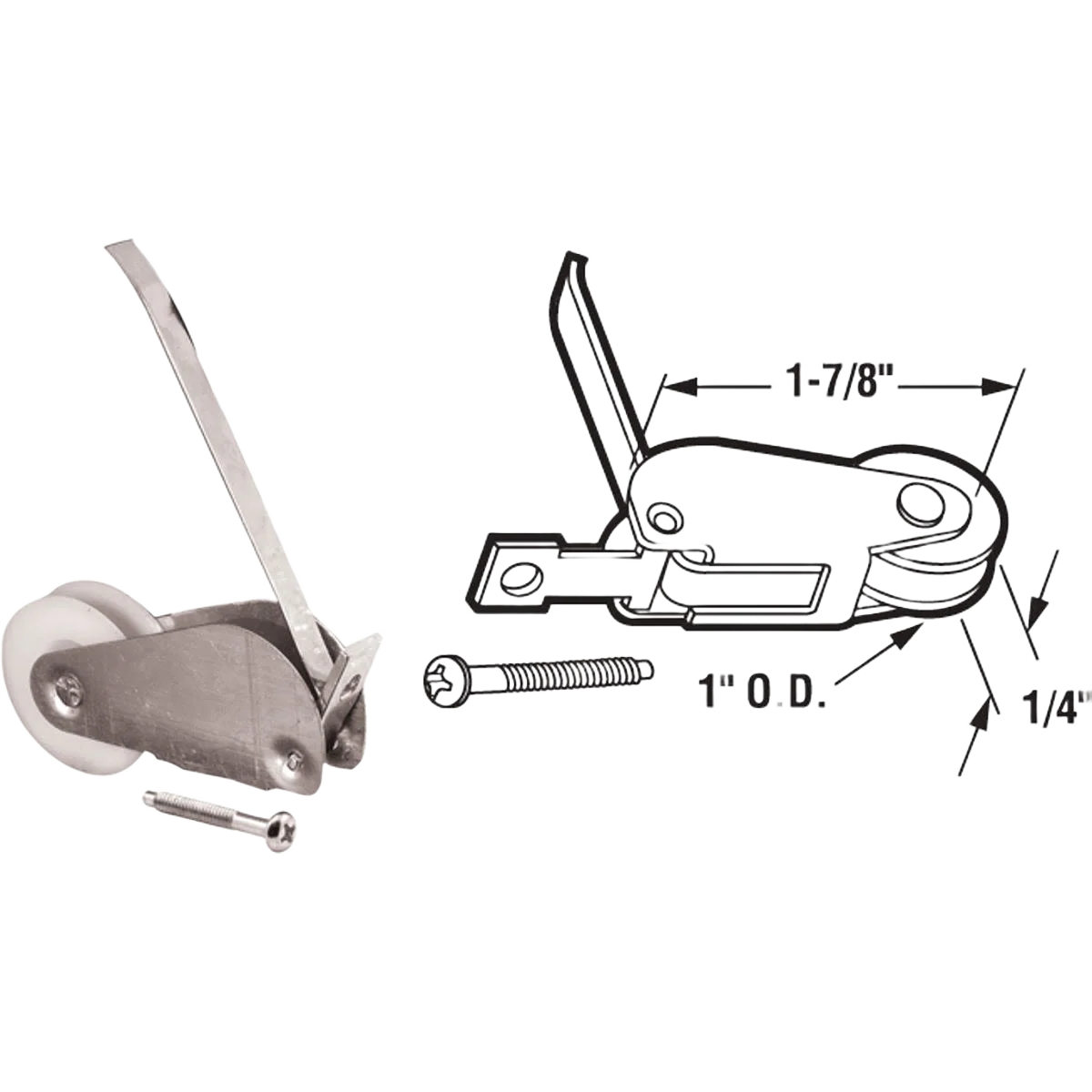 Fashionable Prime-Line Spring Tension Screen Door Roller with Screws Organic