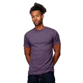 Stylish Tultex Unisex Poly-Rich Heather Purple Short Sleeve Shirt XXL Recyclable