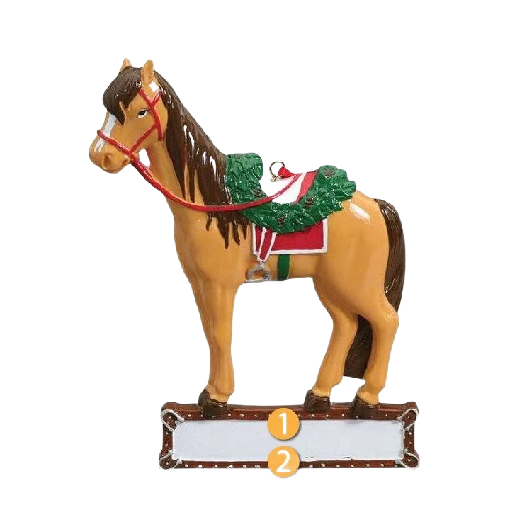 Natural Rudolph Me Personalized Saddled Horse Ornament Innovative