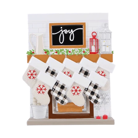 World-Class PolarX Personalized Family of 9 Fireplace Mantle Ornament Authentic