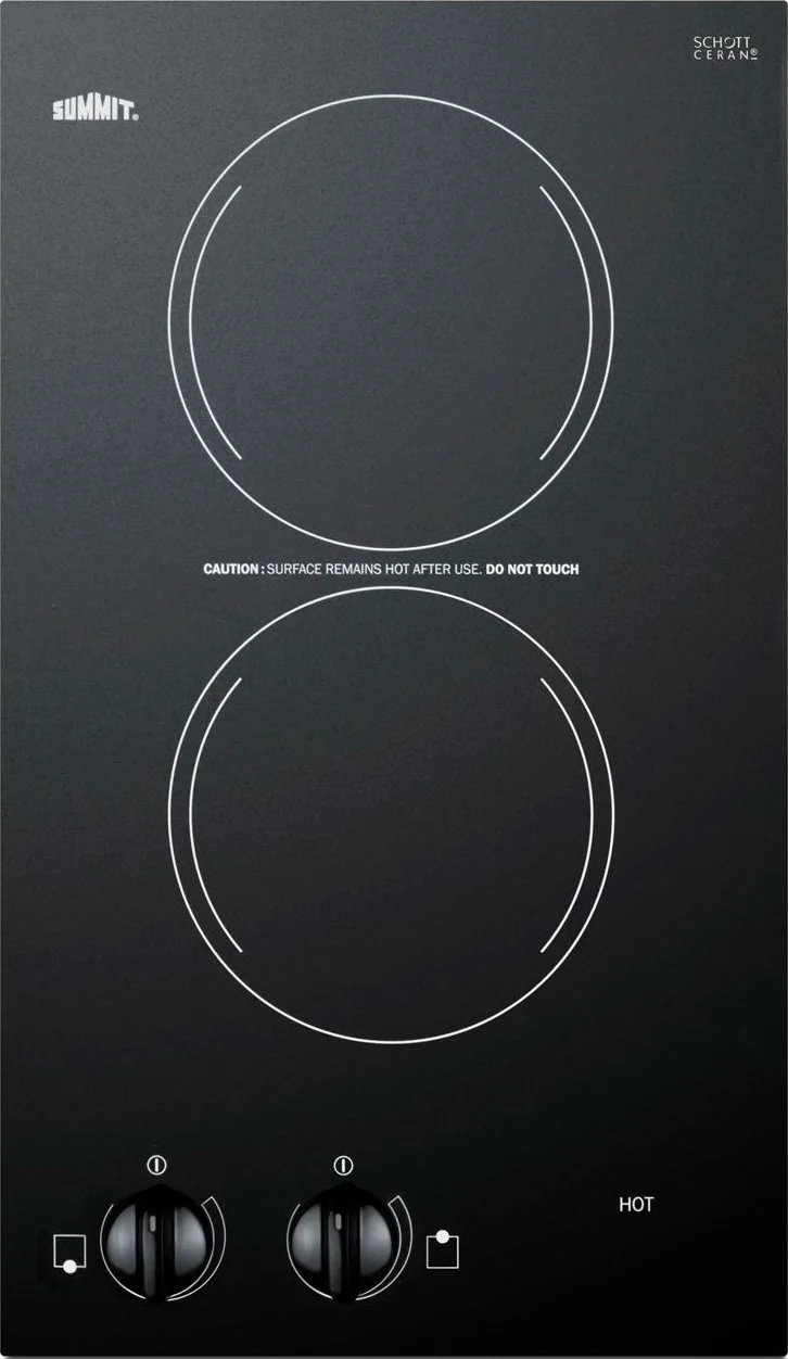 Enhanced 12 Wide 230V 2-Burner Radiant Cooktop Artisan