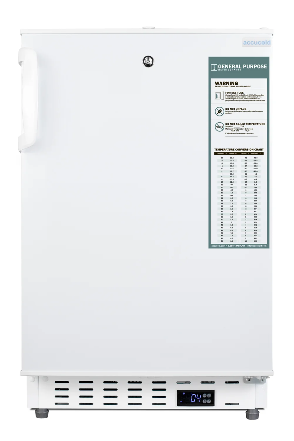 Lightweight 20 Wide Built-In Healthcare All-Refrigerator ADA Compliant Premium Material