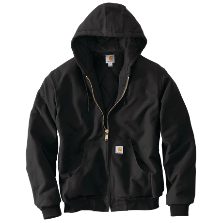 Green Carhartt Men’s Flannel-Lined Active Jac Loose Fit Firm Duck Jacket Carefully Designed