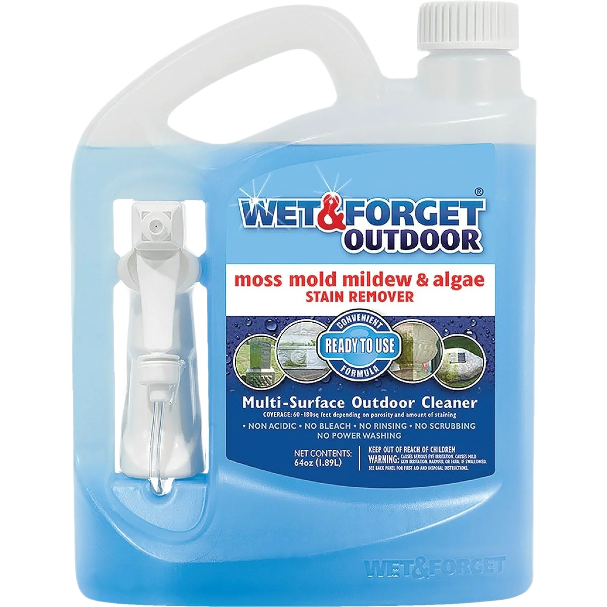 Optimized Wet Forget Moss Mildew Algae Mold Stain Remover Spray 64 oz. Proven