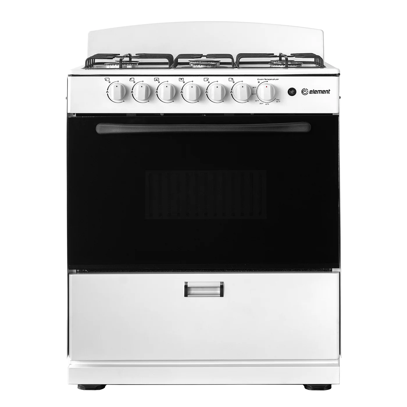 Carefully Designed Element Electronics 4.0 cu. ft. 30 6-Burner Gas Range EEGR3A6MCCW Fine