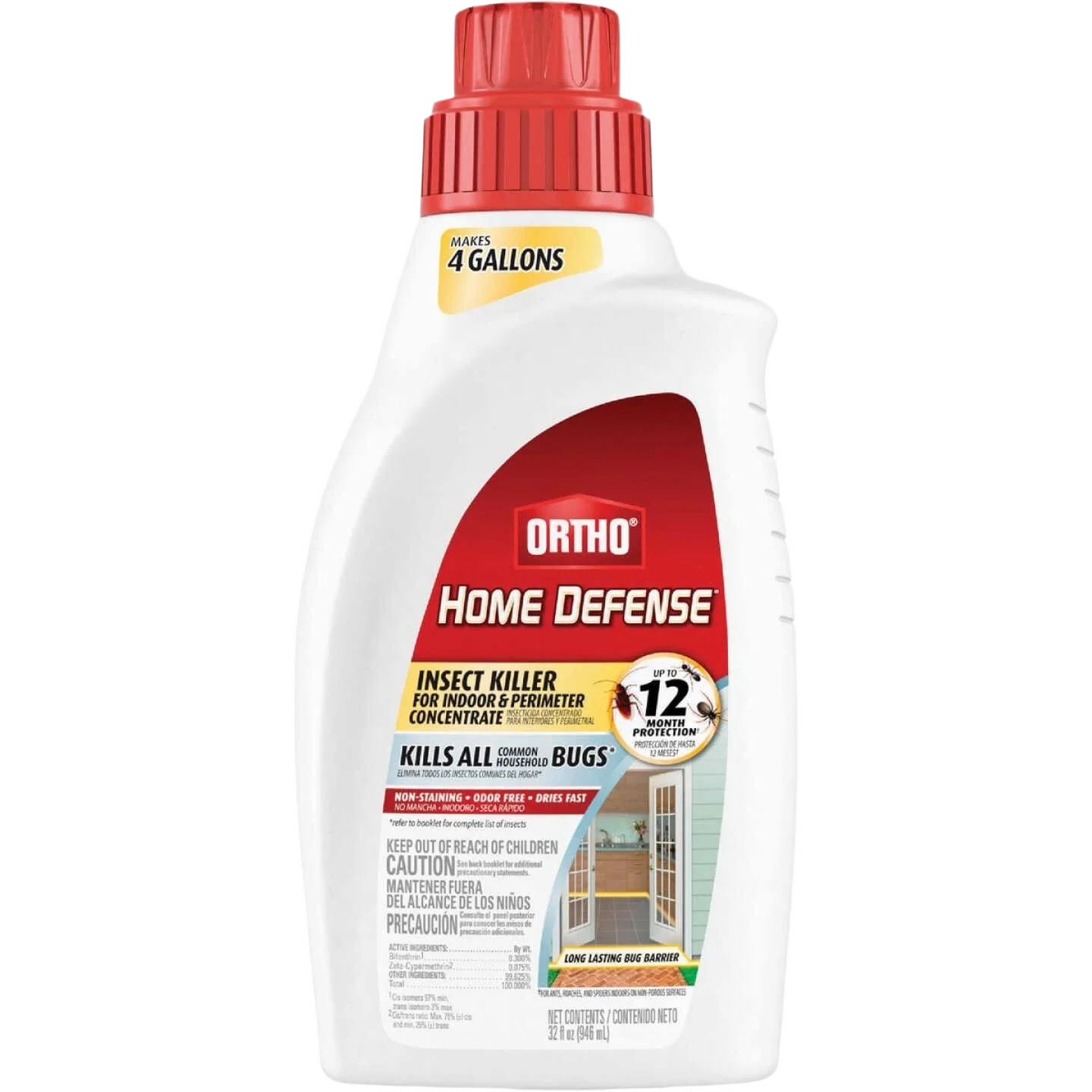 Excellent Ortho Home Defense Insect Killer for Indoor Perimeter Concentrate 32 oz. Advanced