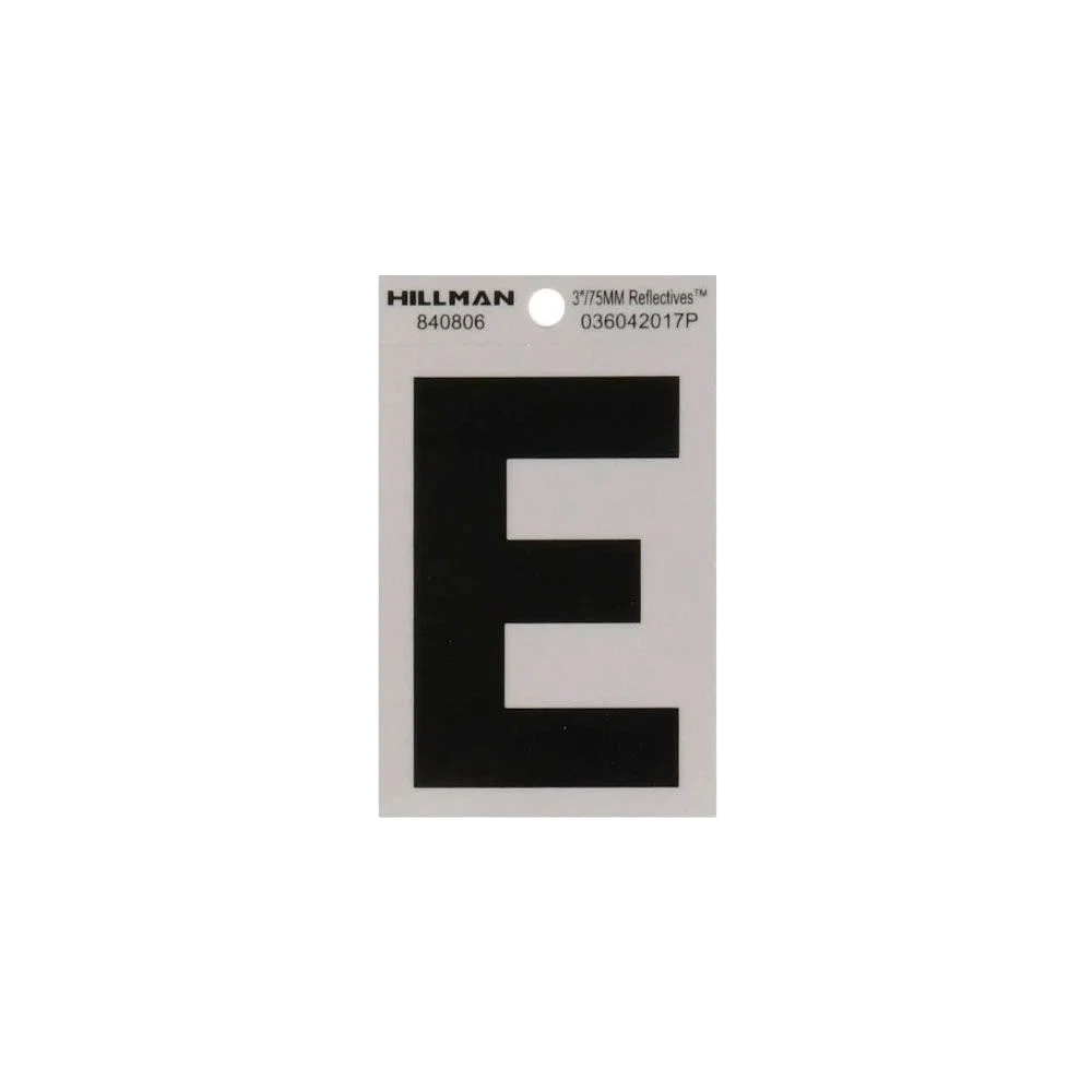 Sophisticated Hillman 3 in. Black Silver Reflective Mylar Sticker Wide Style Letter F Functional