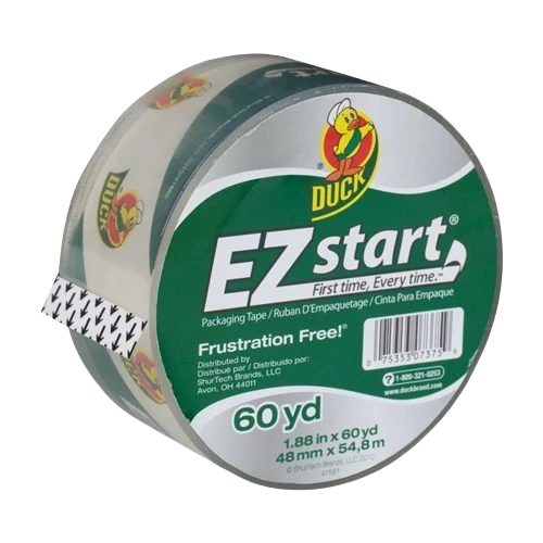World-Class Duck Brand EZ Start Clear Packaging Tape 1.88 in. x 60 yd. Professional
