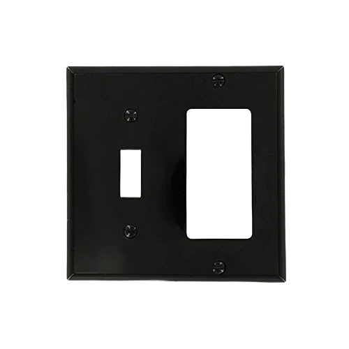 Top-Quality Leviton 2 Gang 1 Toggle Black Combination Wallplate Sophisticated