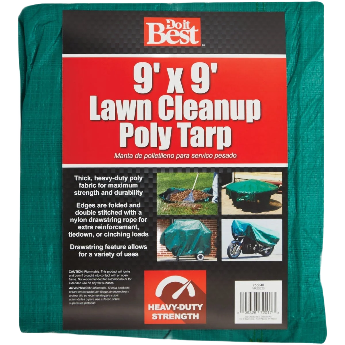 Proven Do it Poly Fabric Green Lawn Cleanup Tarp 9 Ft. x 9 Ft. Comfortable