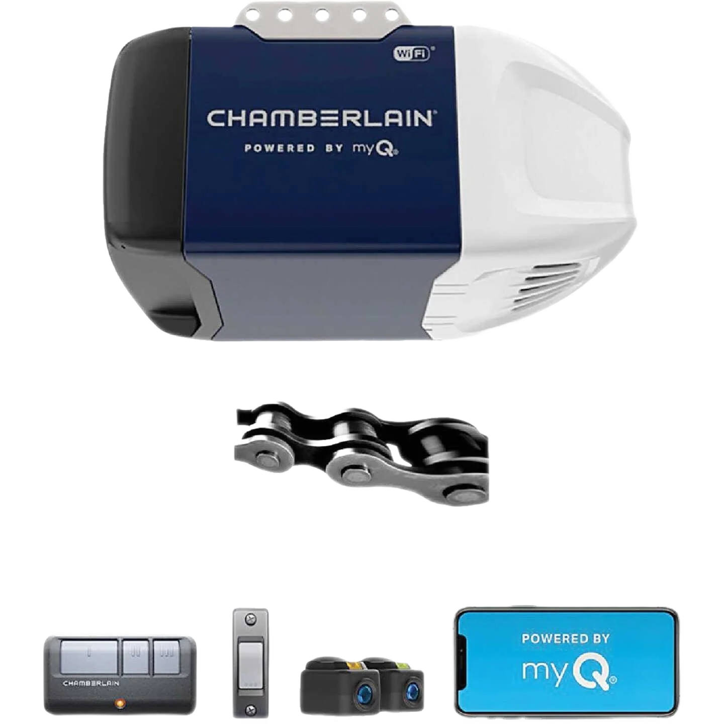 Traditional Chamberlain Chain Drive Wi-Fi Smart Garage Door Opener World-Class