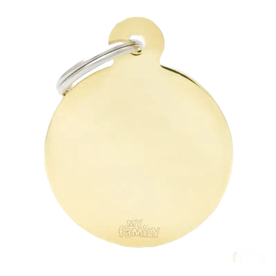 Certified MyFamily Large Gold Round ID Tag Genuine