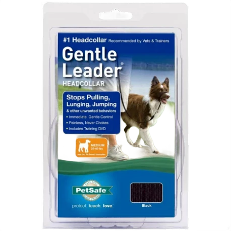 Long-Lasting PetSafe Medium Black Gentle Leader Headcollar User-Friendly