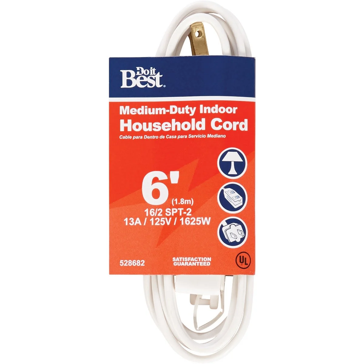 Lightweight Do it White 16 2 Cube Tap Extension Cord 6 ft. Official