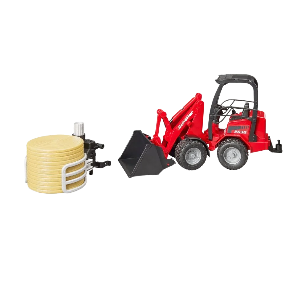 Dependable Bruder Schaeffer Compact Loader 2630 with Bale Gripper 1 Round Bale Premium