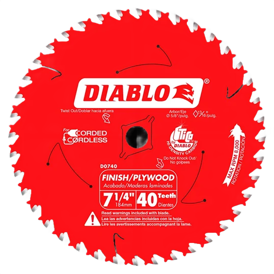 Powerful Diablo 7-1 4-In. 40-Tooth Finish Saw Blade Detailed