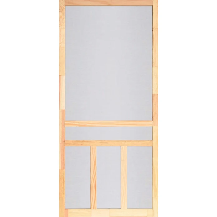 High-Performance Screen Tight Creekside Natural Wood T-Bar Screen Door 30 x 80 x 1 Clean