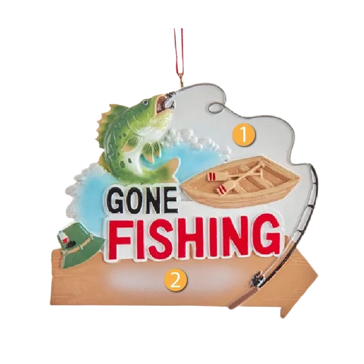 Easy-to-Use Kurt S. Adler Personalized Gone Fishing Ornament Healthy