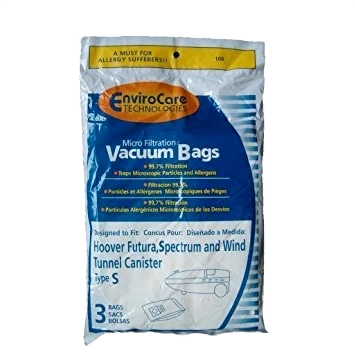 Reusable EnviroCareHoover Type S Vacuum Bag 3-Pack Solid