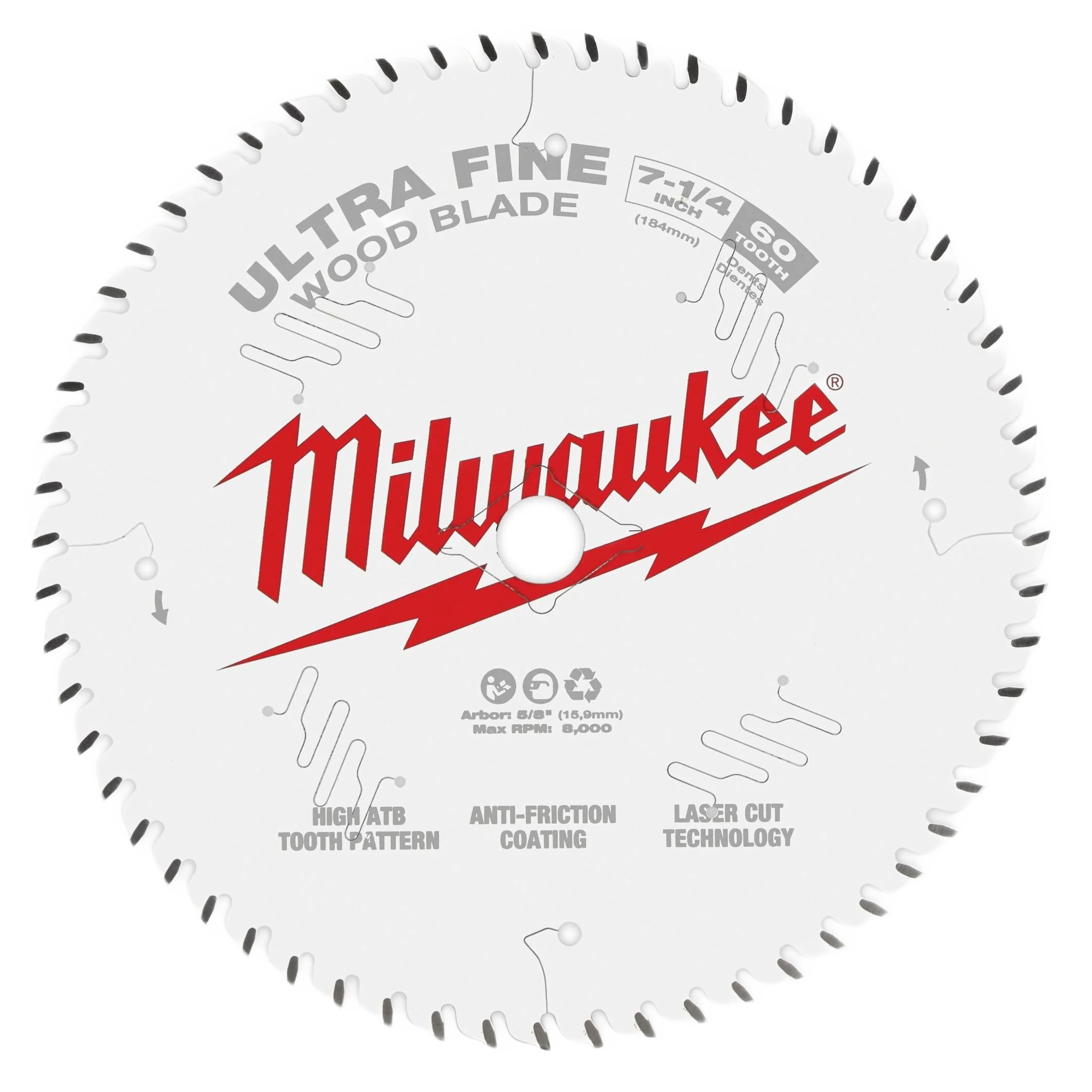 Casual Milwaukee 7-1 4 60T Wood Cutting Fine Finish Circular Saw Blade Contemporary