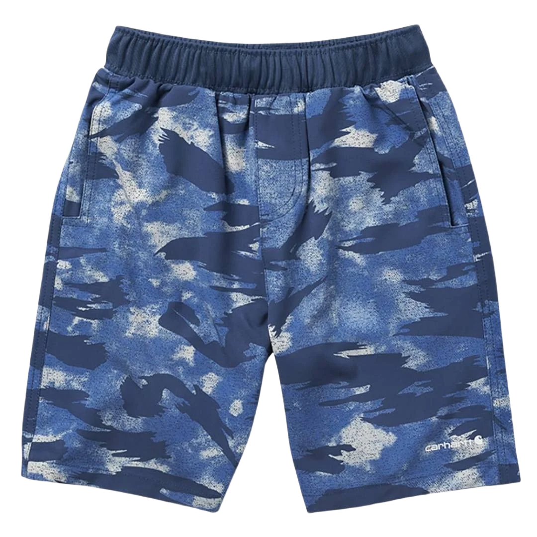 Solid Carhartt Boys’ Blue Rugged Flex Loose Fit Ripstop Camo Work Shorts Size 12 Organic