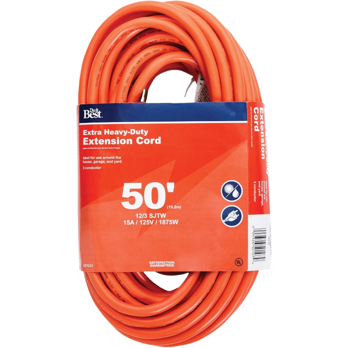 Detailed Do it Orange 12 3 Heavy-Duty Outdoor Extension Cord 50 ft. Certified