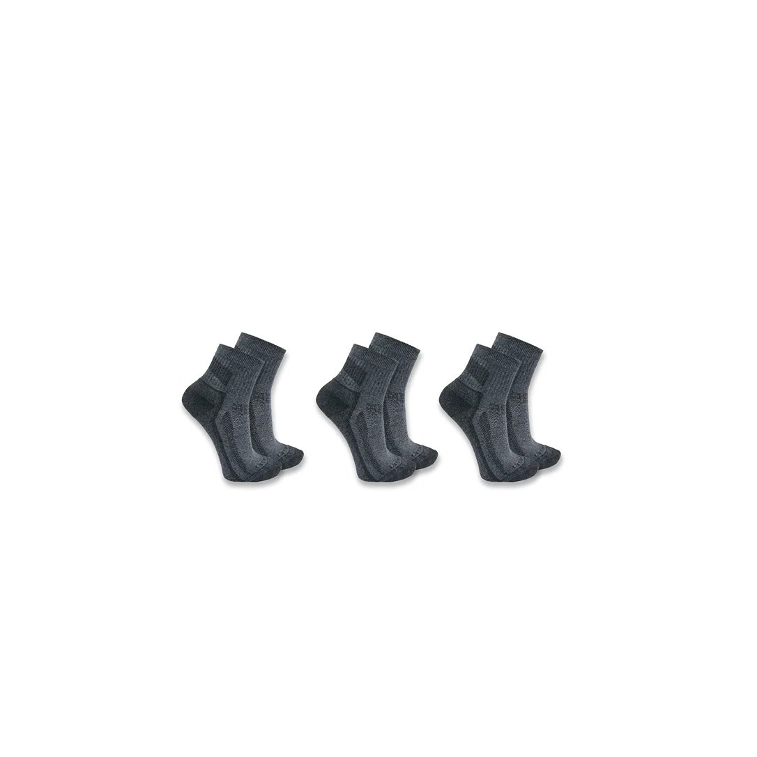 First-Class Carhartt Force Men’s XL Charcoal Quarter Crew Socks 3-Pack Effective