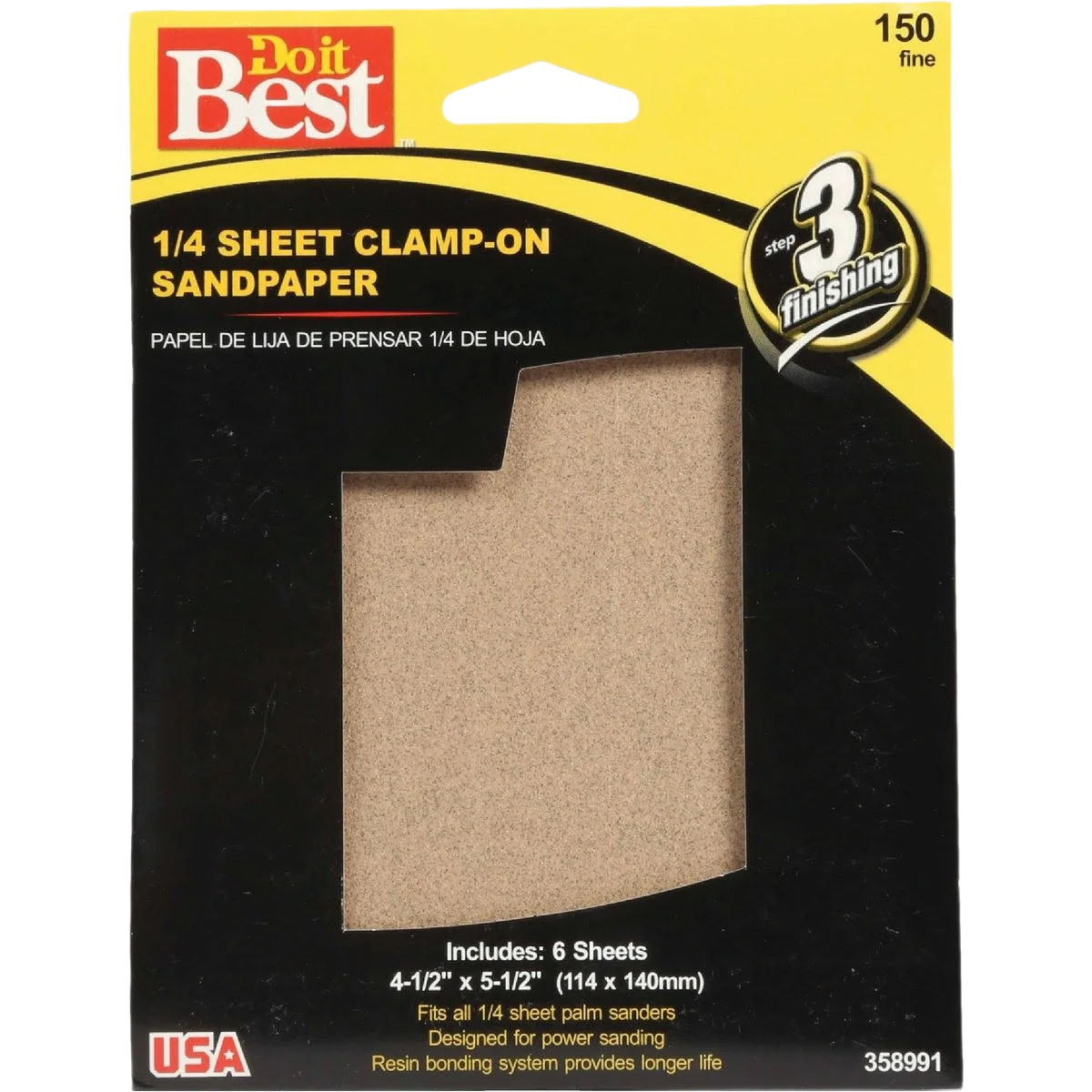 Smart Do it 1 4 Sheet 150-Grit Fine Sandpaper 6-Pack Fast