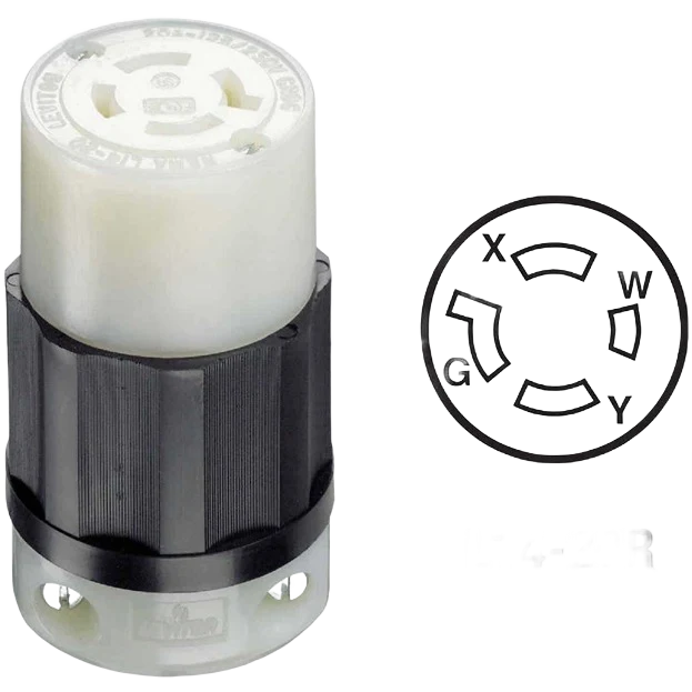 Safe Leviton 20 Amp L14-20R Industrial Grade Locking Cord Connector Solid