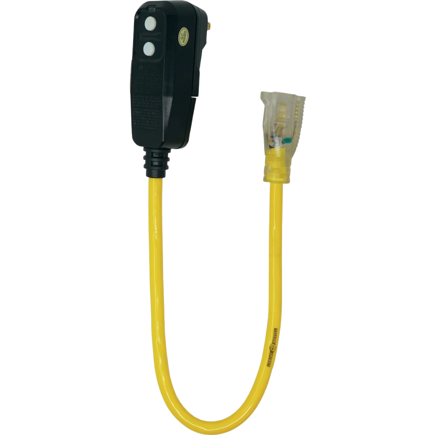 Pure Yellow Jacket 15A 125V Right Angle GFCI Plug Adapter Cord 2 ft. World-Class