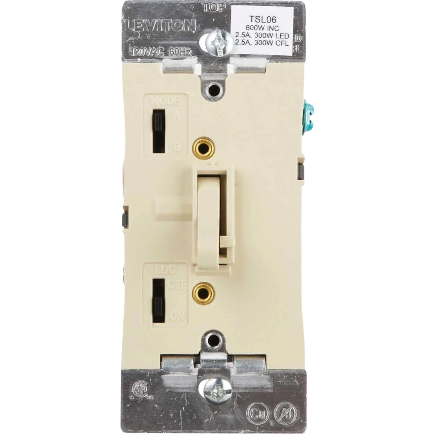 Detailed Leviton Universal Toggle Slide Ivory Dimmer Switch Functional
