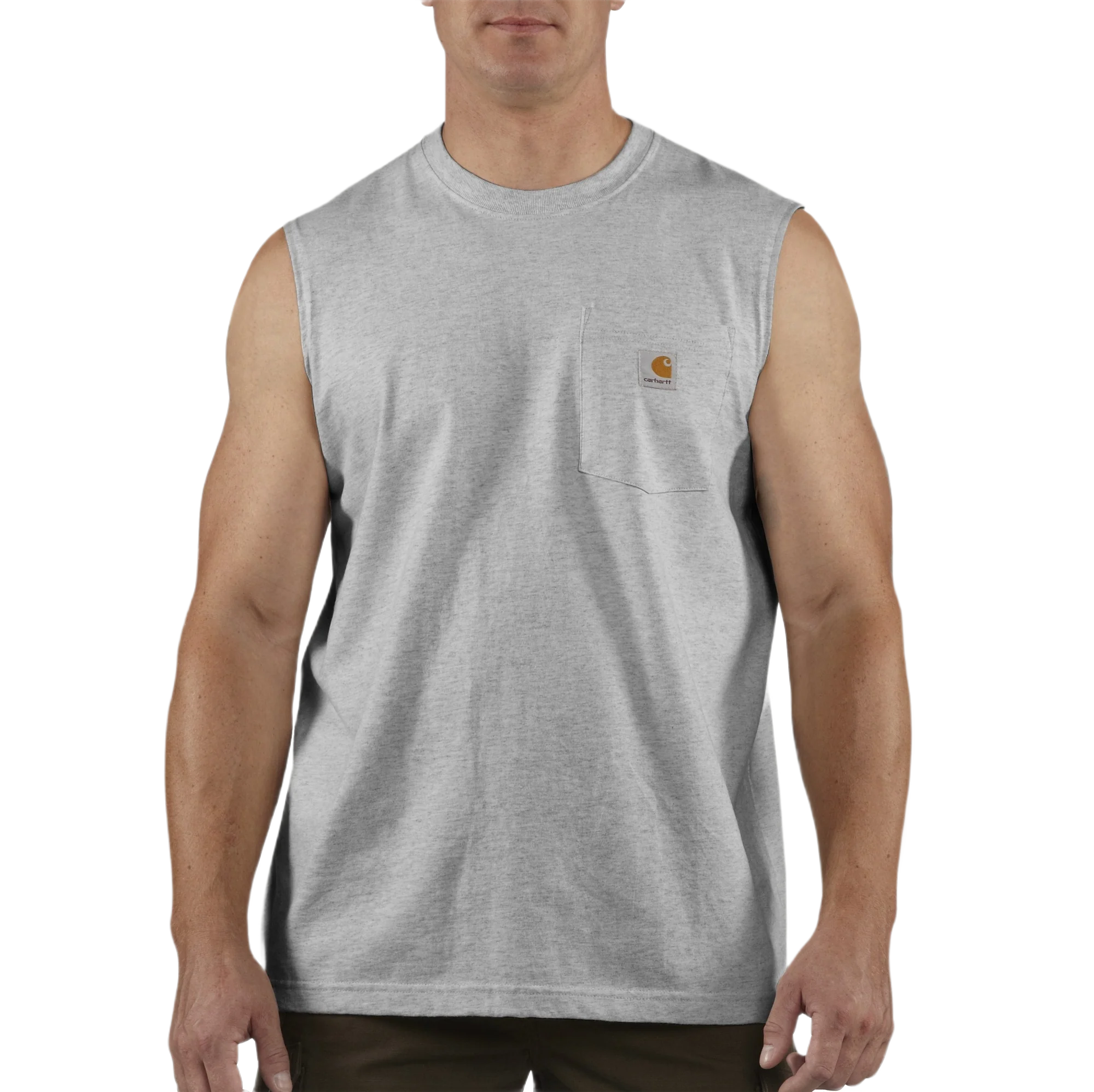 Traditional Carhartt Men’s XL Heather Gray Sleeveless Pocket Tank High-Quality