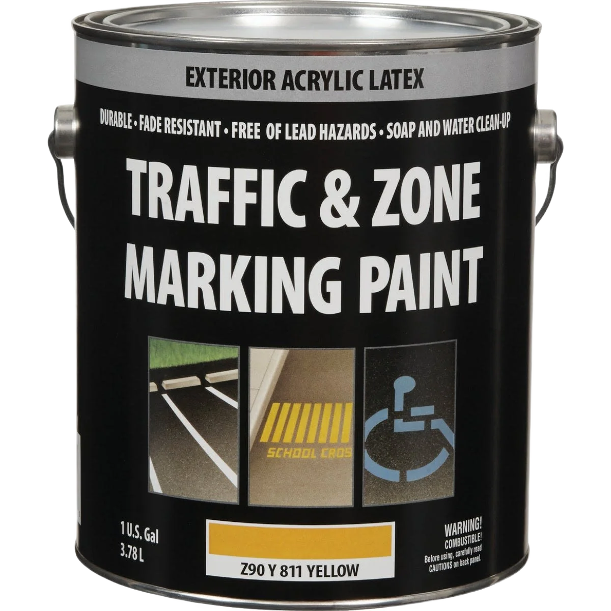 Traditional Traffic Zone Exterior Acrylic Latex Yellow Marking Paint Gallon High-Performance