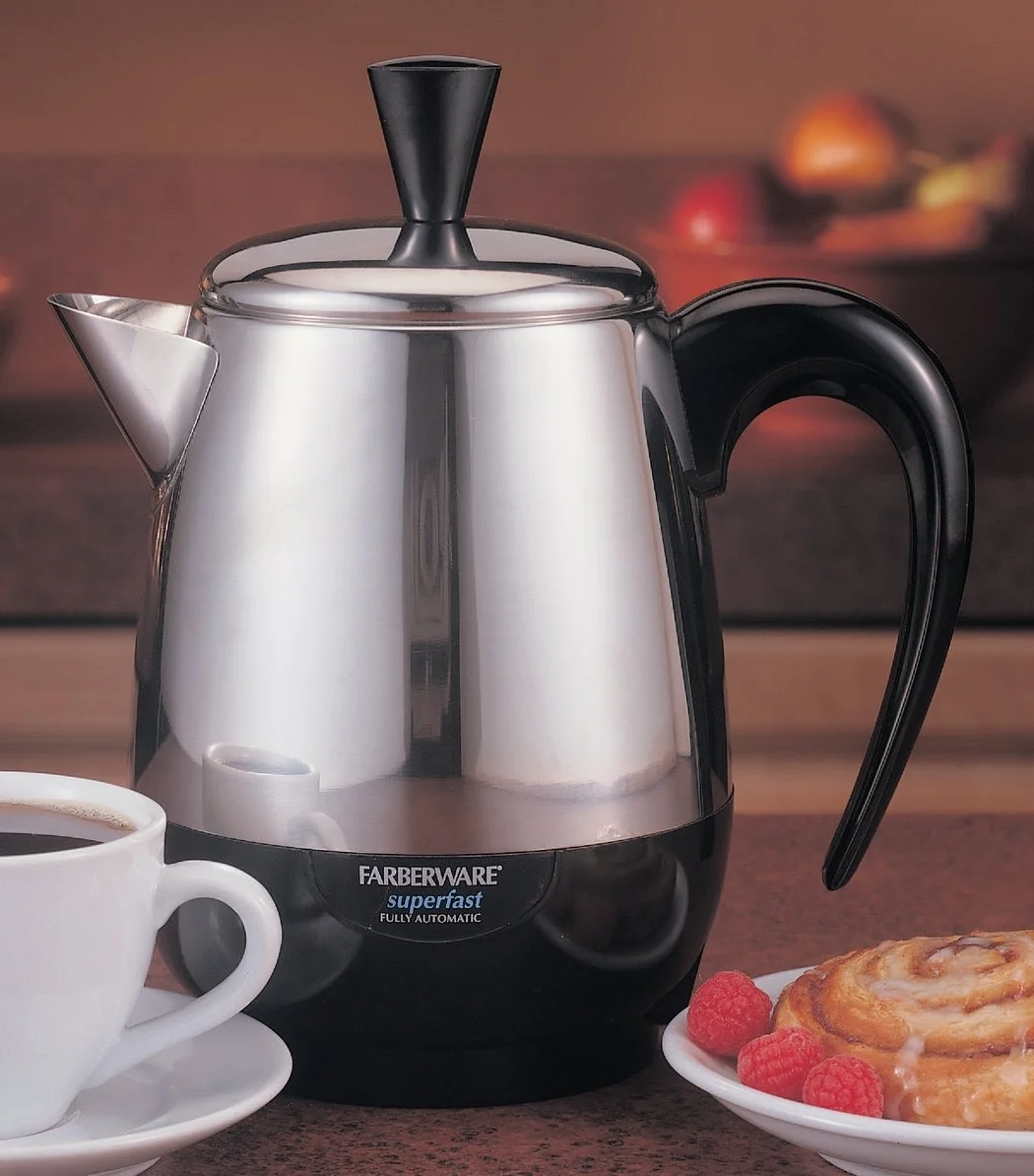 Crafted Farberware 4 Cup Stainless Steel Coffee Percolator Recyclable