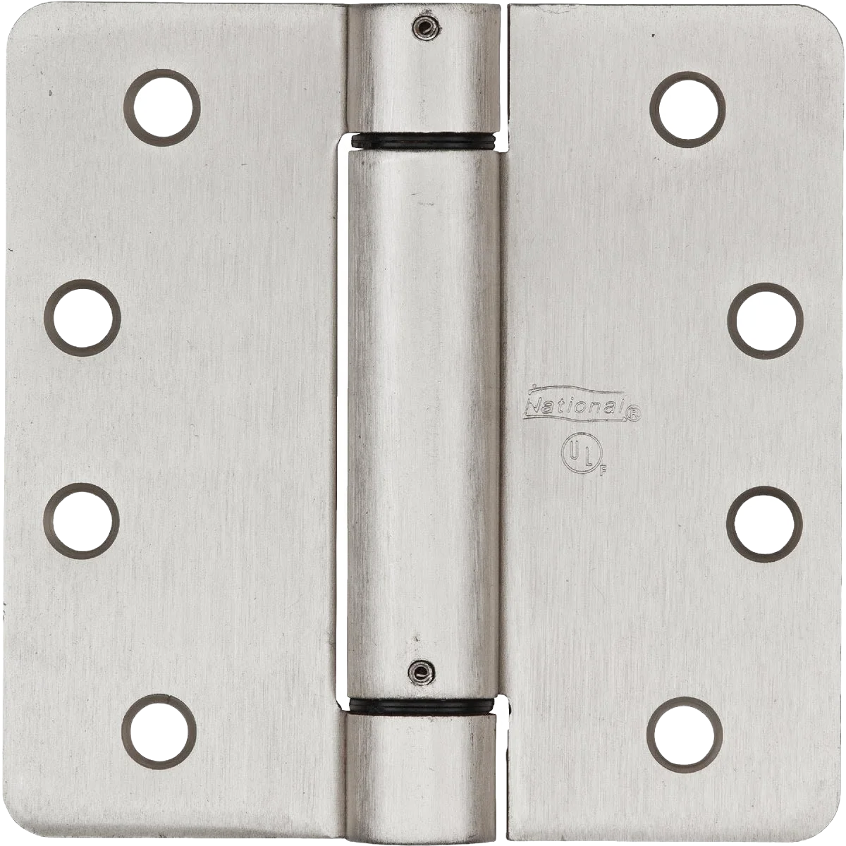 Fine National Hardware 3-1 2 Satin Nickel 5 8 Radius Spring Door Hinge Traditional