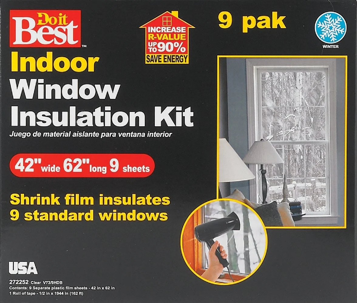 Reliable Do it Indoor Shrink Film Window Kit 42 x 62 in. 9-Pack Authentic