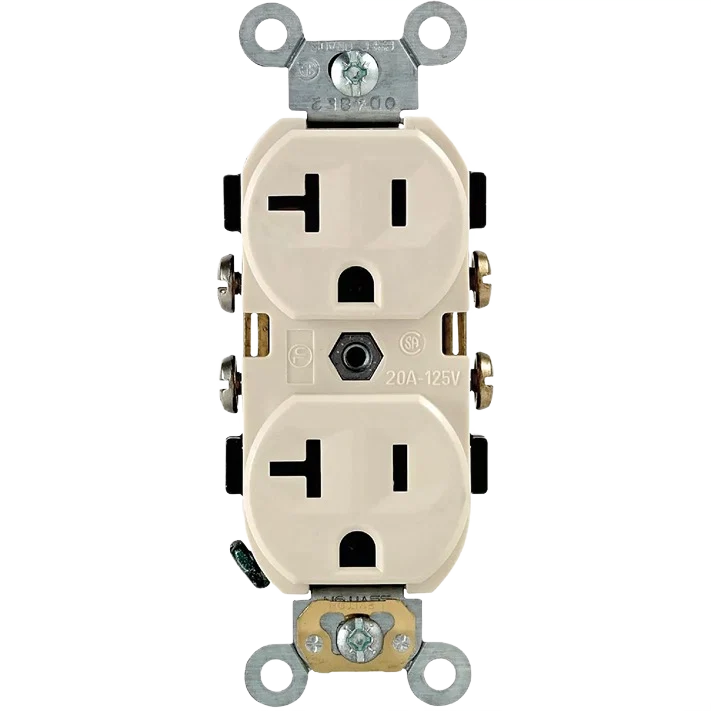 Functional Leviton 20A Light Almond Heavy-Duty 5-20R Duplex Outlet Quality