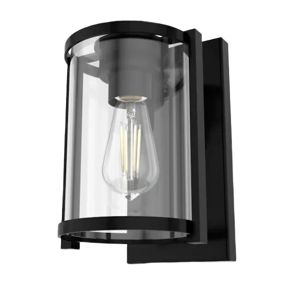 Unique Hunter Astwood Matte Black Clear 1 Light Wall Sconce Premium Material