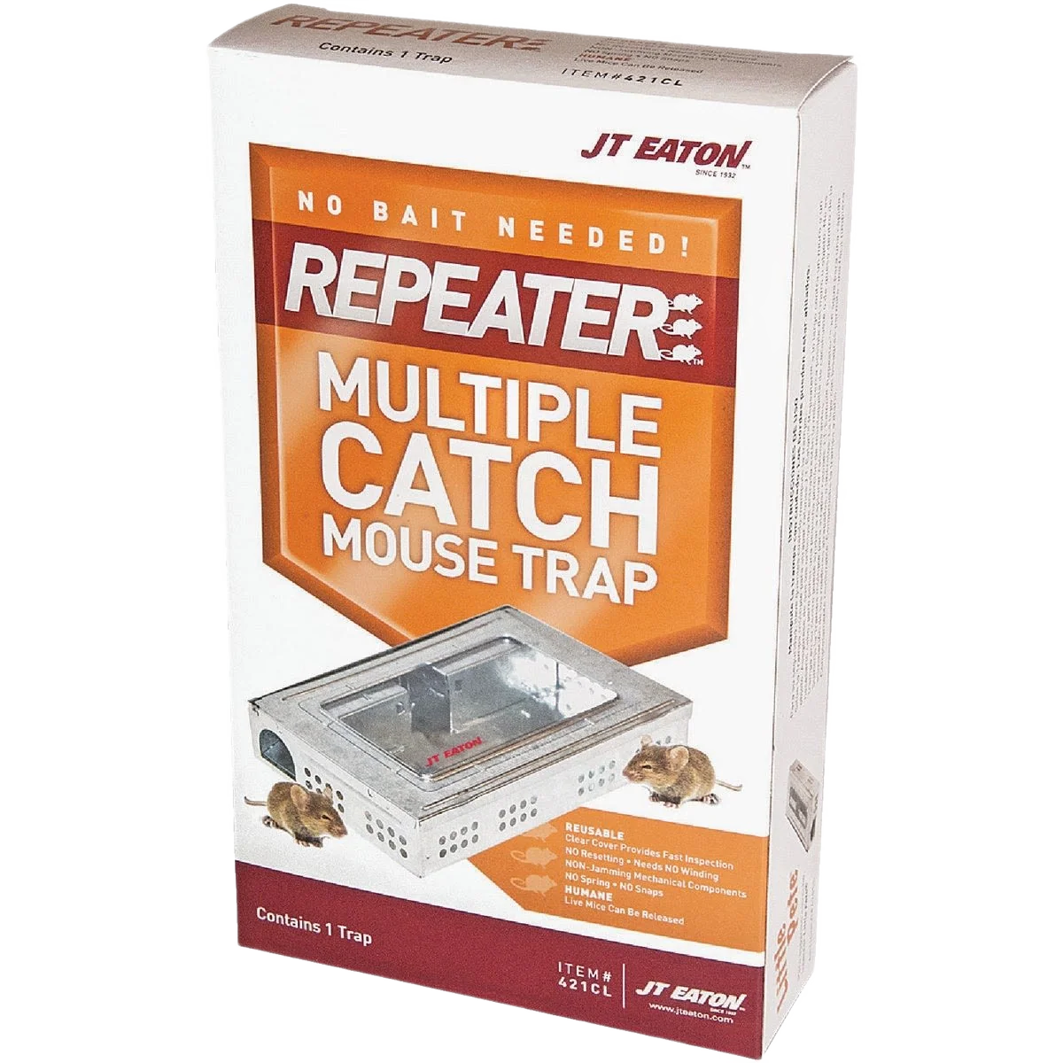 Environmentally Friendly JT Eaton Repeater Mechanical Mouse Trap with Inspection Window Modern