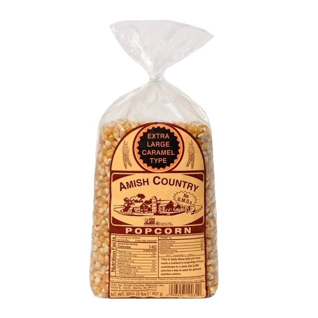 Authentic Amish Country Popcorn XL Caramel Popcorn Bag 2 lb. Proven
