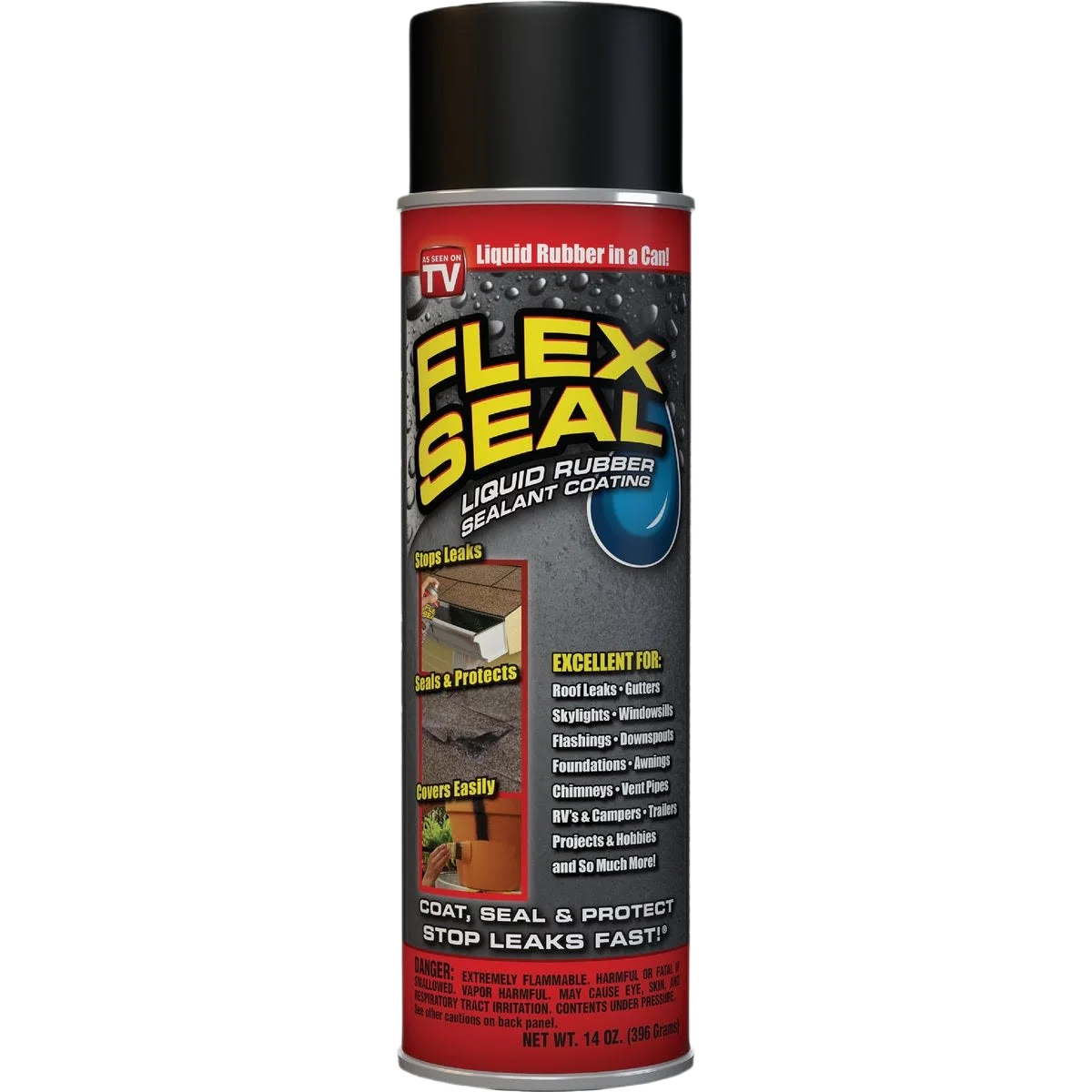 Casual Flex Seal Black Spray Rubber Sealant 14 oz. Natural