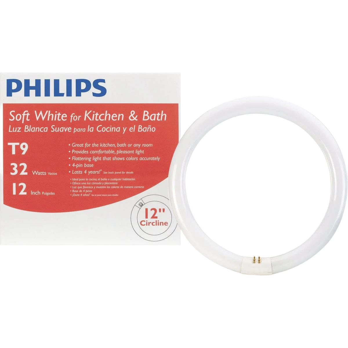Premium Material Philips 32 Watt T9 4-Pin Circline Fluorescent Tube Light Bulb Efficient